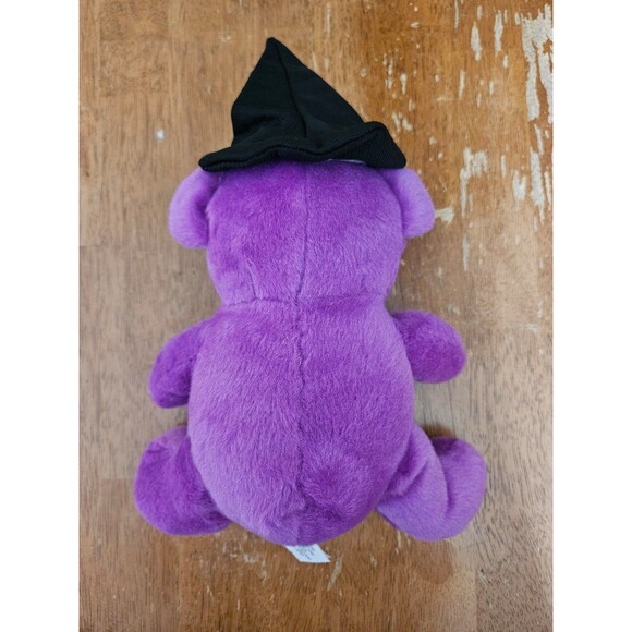Purple Halloween Bear with Witch Hat Squeaker Inside - Picture 4 of 5